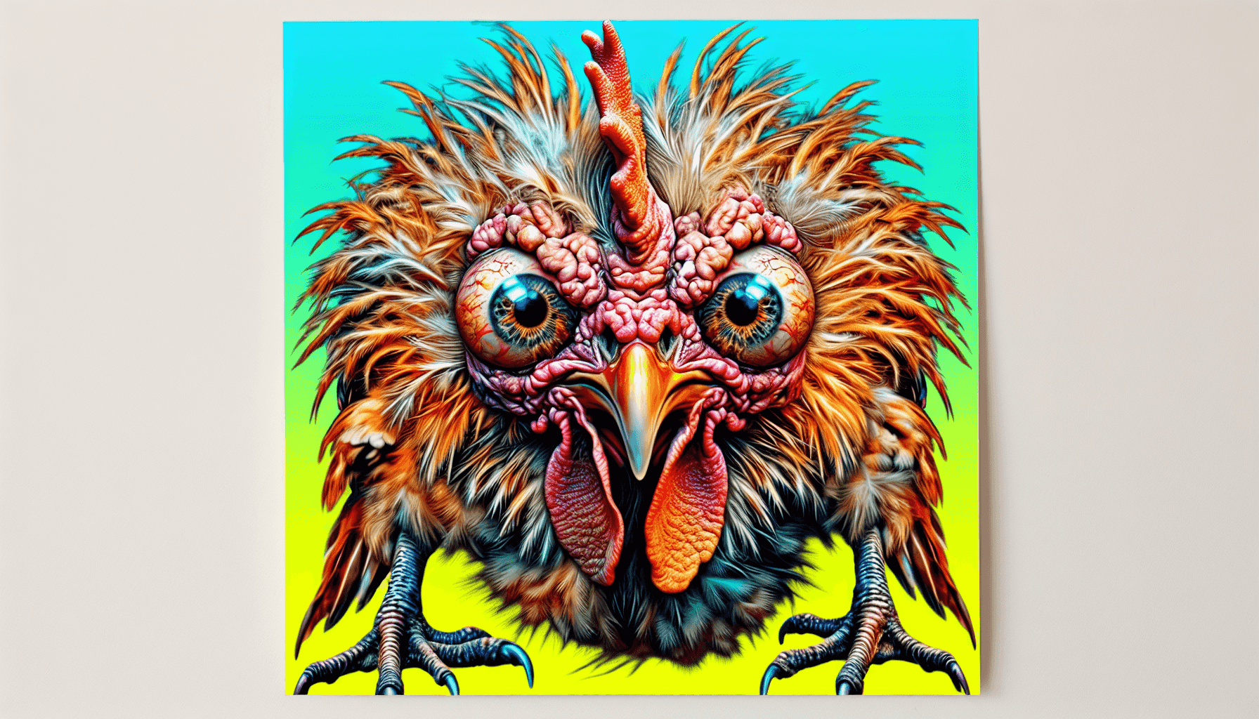 Grotesque mutant chicken